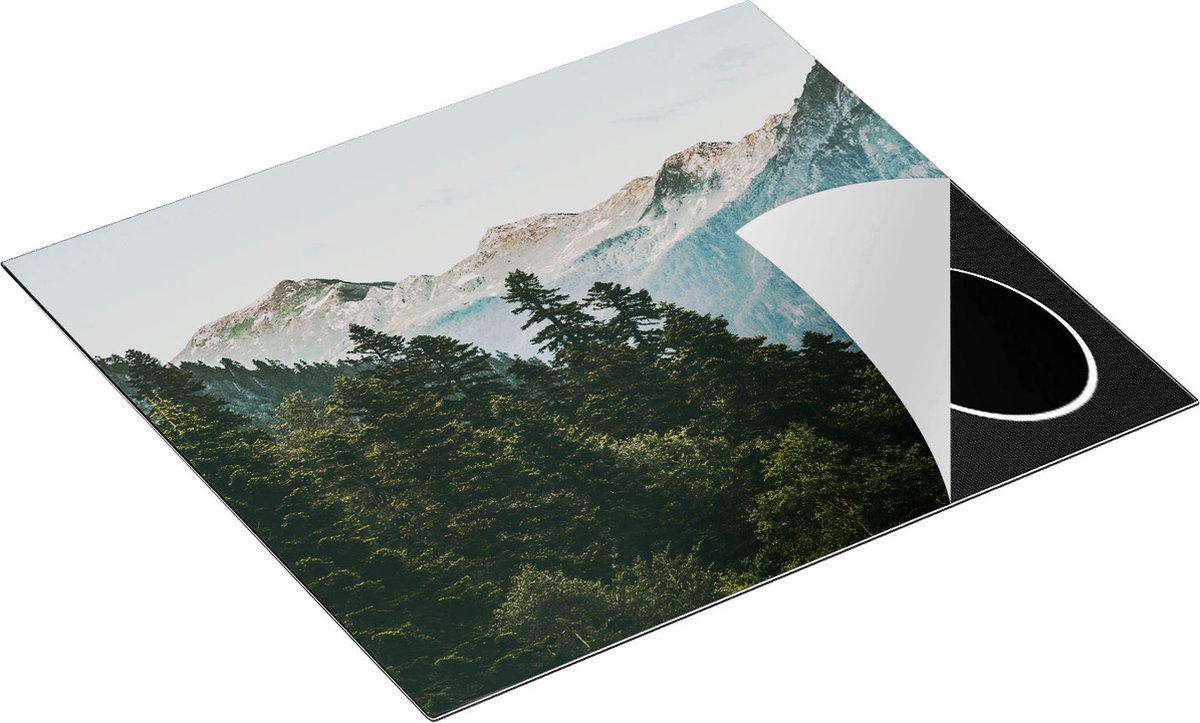 Chefcare Inductie Beschermer Bos met Bomen in de Bergen - 59x52 cm - Afdekplaat Inductie - Kookplaat Beschermer - Inductie Mat