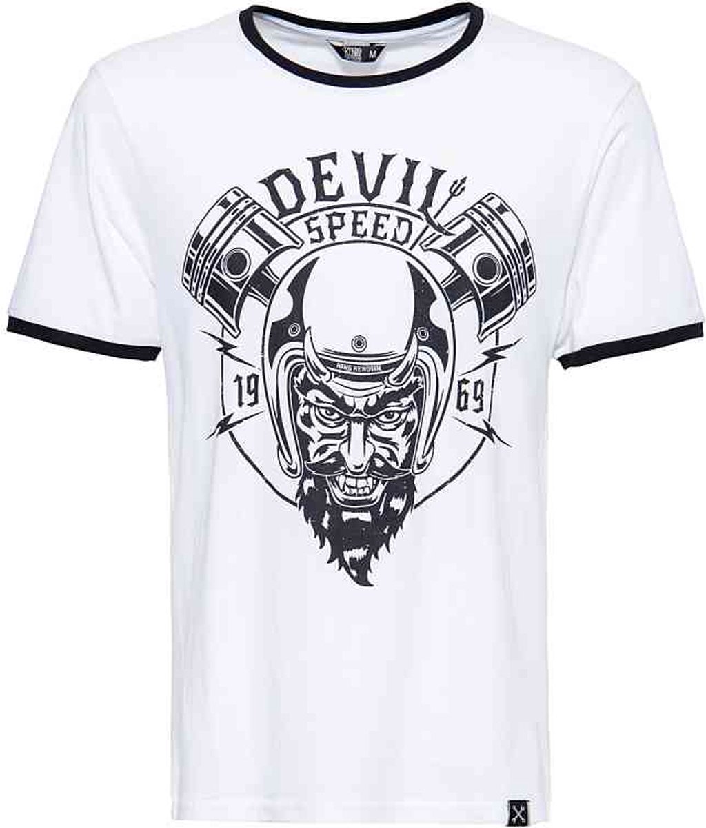 King Kerosin Heren Tshirt -XL- Speed Devil Wit