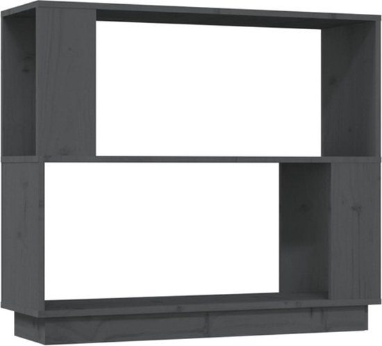 vidaXL Bibliothèque - Bibliothèques - Armoire de rangement - Étagère à livres - Bibliothèque/paravent 80x25x70 cm Bois de pin massif Gris