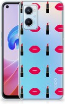 Telefoon Hoesje OPPO A96 | OPPO A76 Silicone Hoesje Doorzichtig Lipstick Kiss