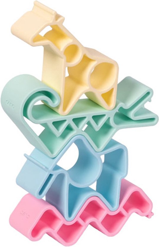 dëna 4-delige Speelgoedset Pastel dieren silicone van Dena. — afbeelding 3