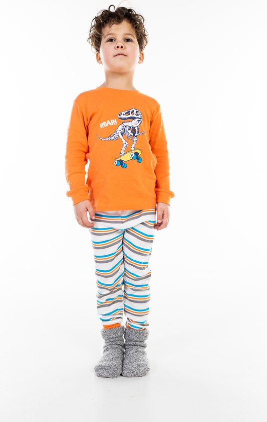 Dino skelet pyjama Oranje