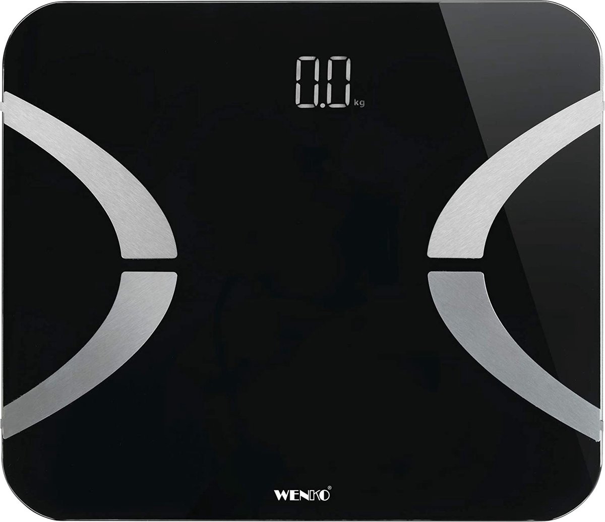 Wenko Personenweegschaal Bt Led 30 X 26 Cm Glas Zwart