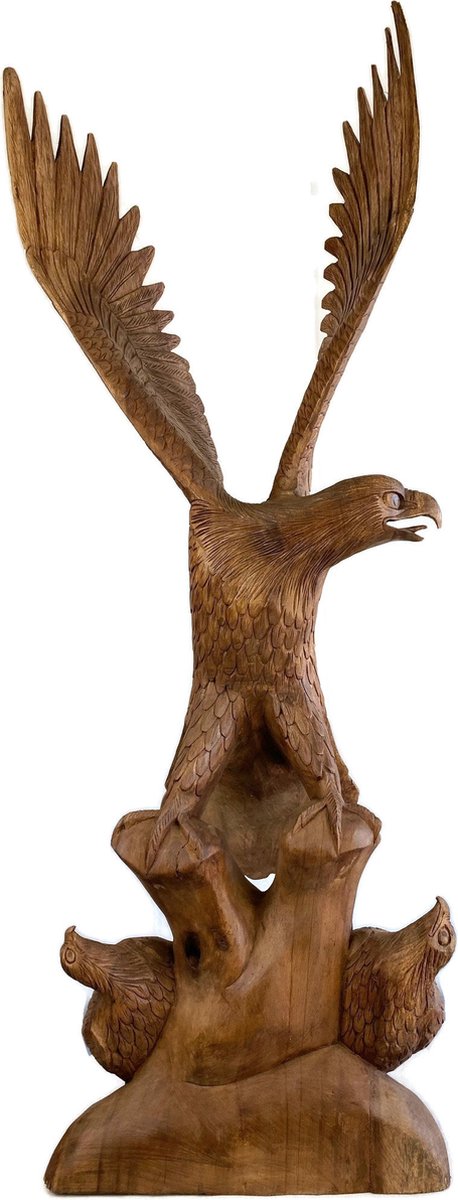 Handgemaakte Houten Adelaar / Houten sculptuur / Houten beeld / Indonesie beeld