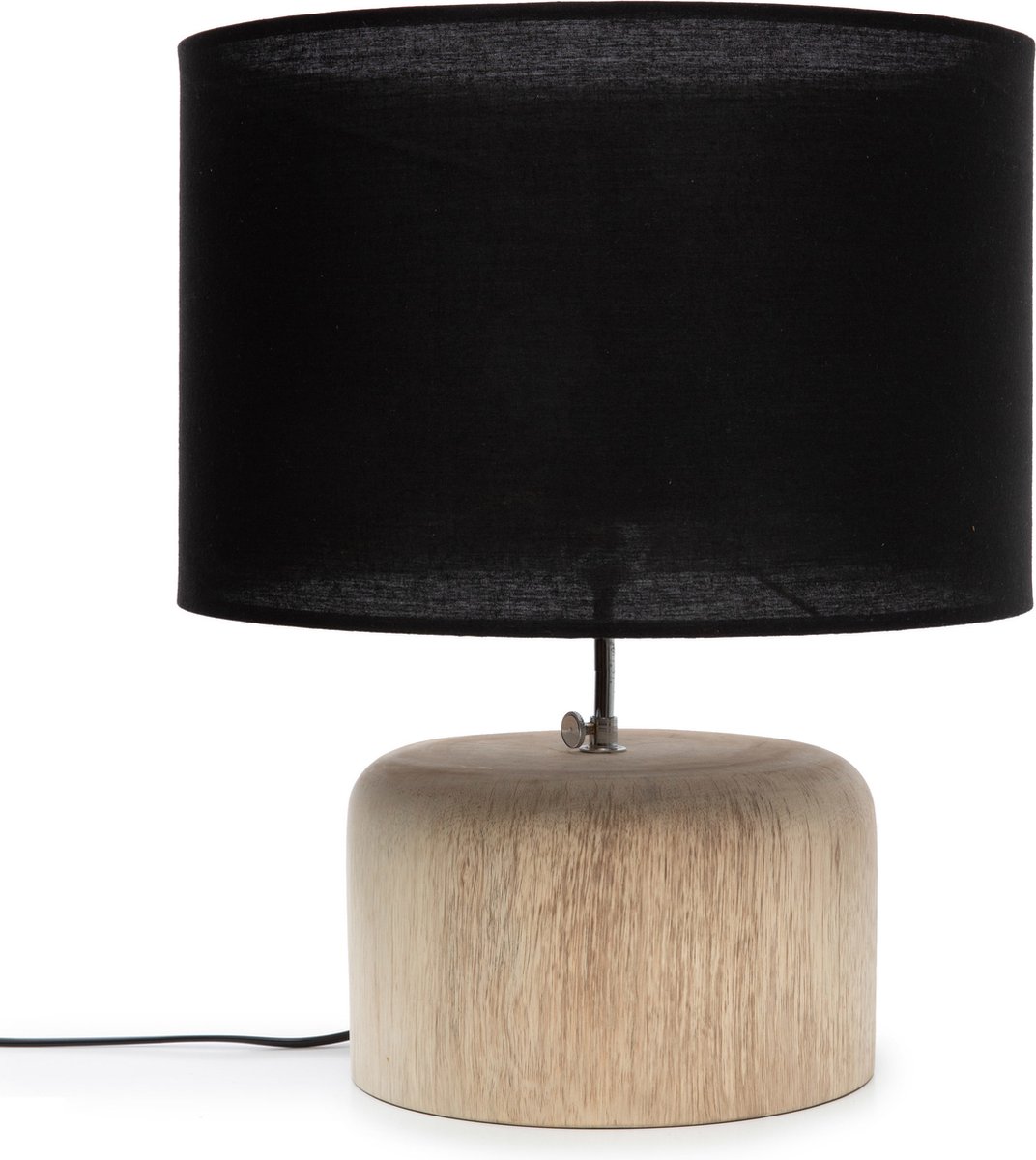 De Teak Wood Tafellamp - Naturel Zwart