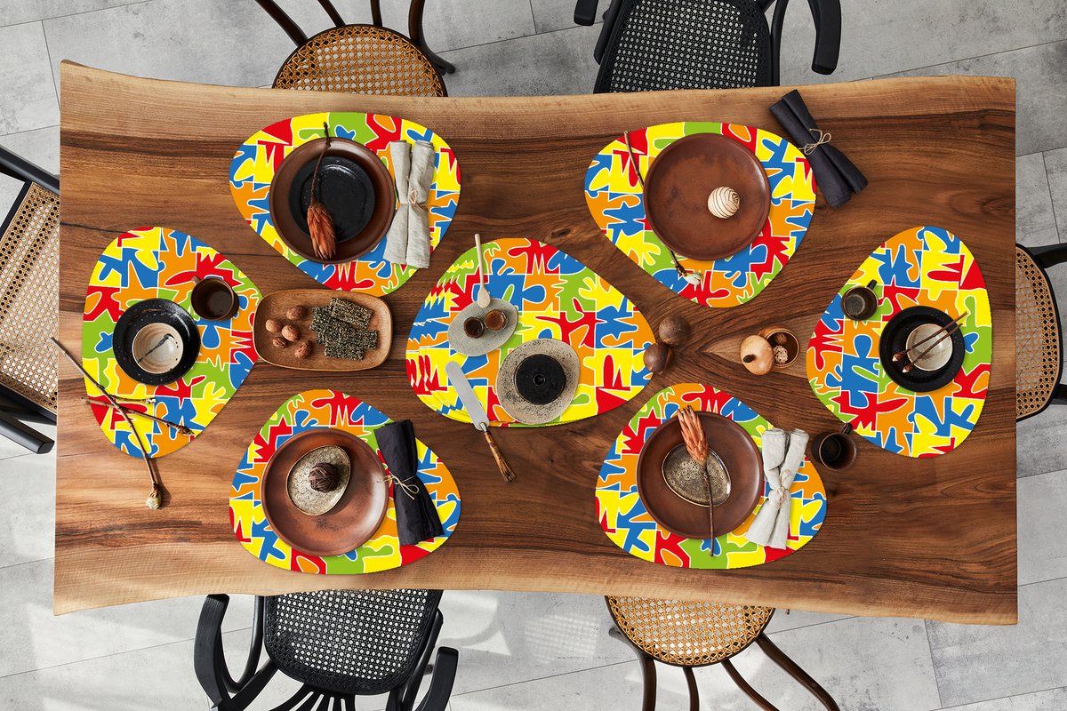Placemat organisch - Placemats organic - Onderleggers - Puzzel - Patronen - Abstract - 10 stuks