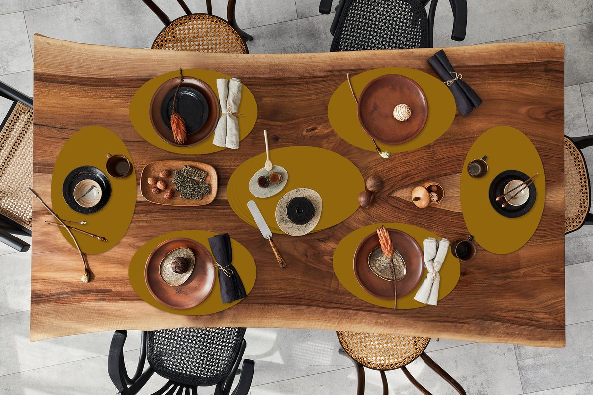 Placemats ovaal - Onderleggers - Ovale placemats - Goud - Luxe - Interieur - 10 stuks