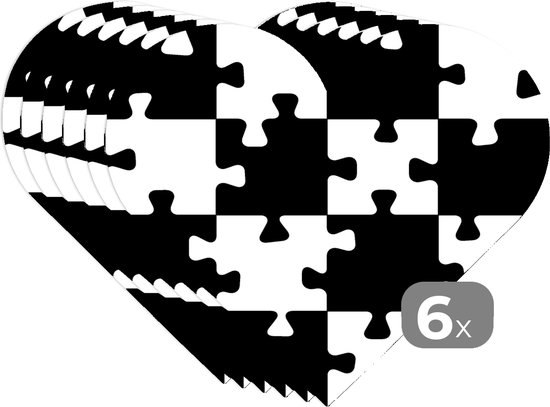 Sets de table - Sets de table - Sets de Napperons coeur - Puzzle - Echecs - Motifs - 6 pièces