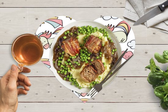 Napperons de table - Sets de table - Napperons coeur - Dormir - Unicorn - Motifs - 10 pièces