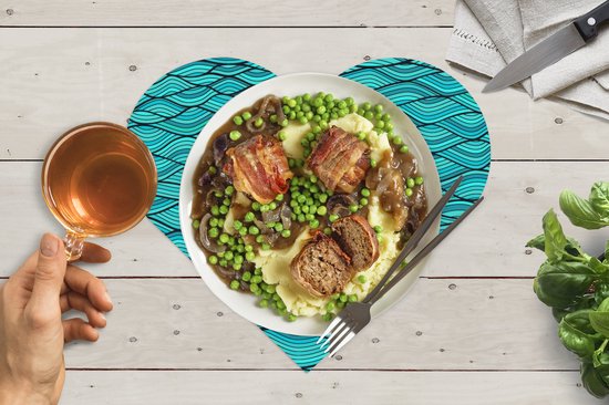 Napperons de table - Napperons de table cœur - Mer - Japon - Blauw - Motifs - 6 pièces