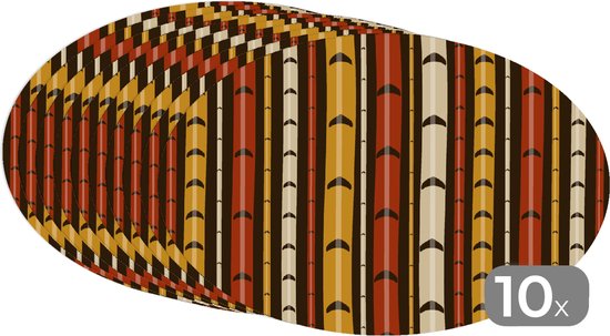 Napperons de table ovales - Sets de table - Sets de table ovales - Bamboe - Forêt - Japonais - Motifs - 10 pièces