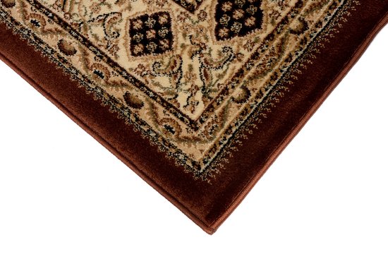 Tapiso Yesemek Tapis Salon Chambre Marron Classique Vintage Medaillon Cadre Design Intérieur Atmosphère De Vie Tapis De Haute Qualité Taille - 70 x 140 cm