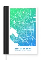 Notitieboek - Schrijfboek - Stadskaart - Bergen op Zoom - Blauw - Nederland - Notitieboekje klein - A5 formaat - Schrijfblok - Plattegrond