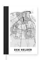 Notitieboek - Schrijfboek - Stadskaart - Den Helder - Grijs - Wit - Notitieboekje klein - A5 formaat - Schrijfblok - Plattegrond
