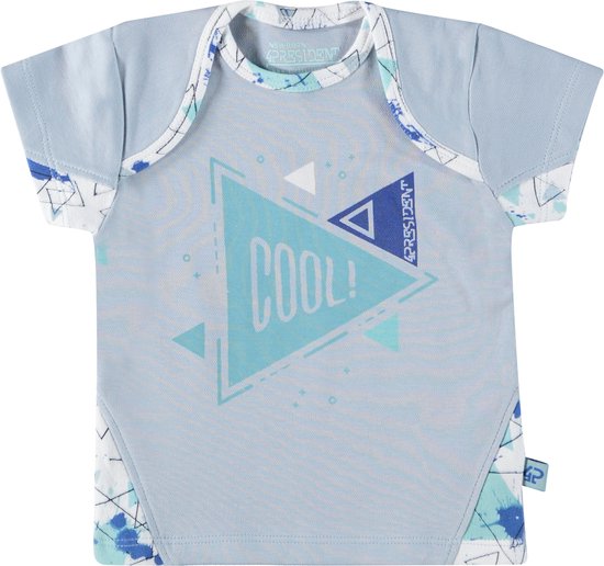 4PRESIDENT Newborn T-shirt - Blue Fog - Maat 56 - Baby T-shirts - Newborn kleding