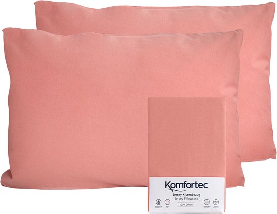 Komfortec Set van 2 Premium Jersey Kussenslopen 40x60 cm - Superzachte Kussenhoes – 100% Katoen – 150 g/m² - Roze