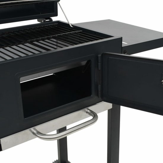 vidaXL Houtskoolbarbecue met onderplank zwart van VidaXL — afbeelding 3