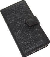 Made-NL Handgemakte Geschikt voor Samsung Galaxy S20 book case Zwart krokodillenprint robuuste hoesje
