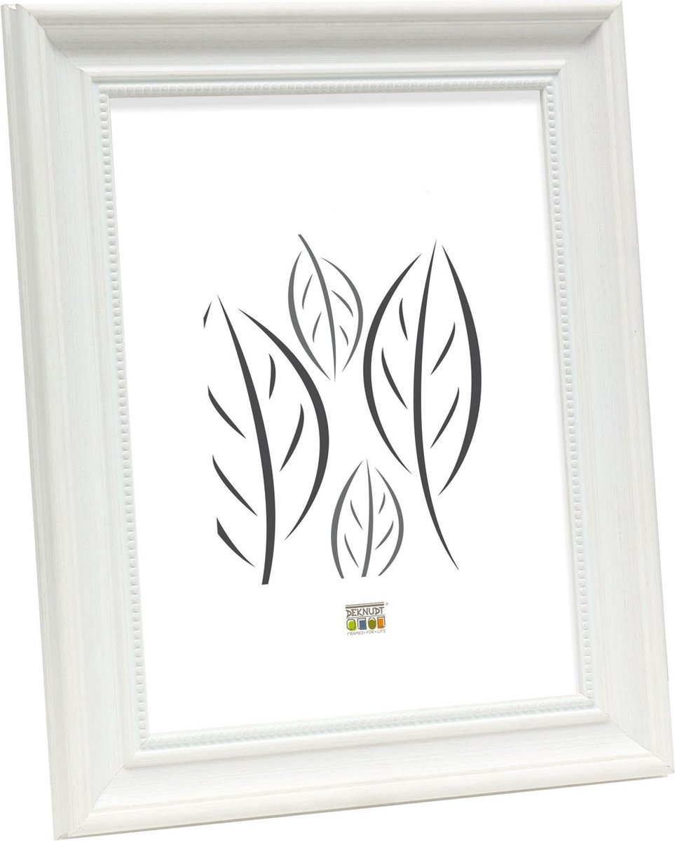 Deknudt Frames fotolijst S45HF1 - wit - parelbiesje - foto 24x30 cm