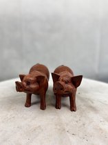 Houten varken / handgemaakt houten beeld / Indonesisch beeld