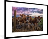 Fotolijst incl. Poster - Koe - Dieren - Koeien - 120x80 cm - Posterlijst