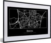 Fotolijst incl. Poster - Stadskaart - Plattegrond - Breda - Kaart - 60x40 cm - Posterlijst