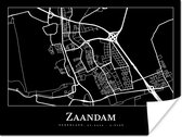 Poster Zaandam - Plattegrond - Stadskaart - Kaart - 40x30 cm