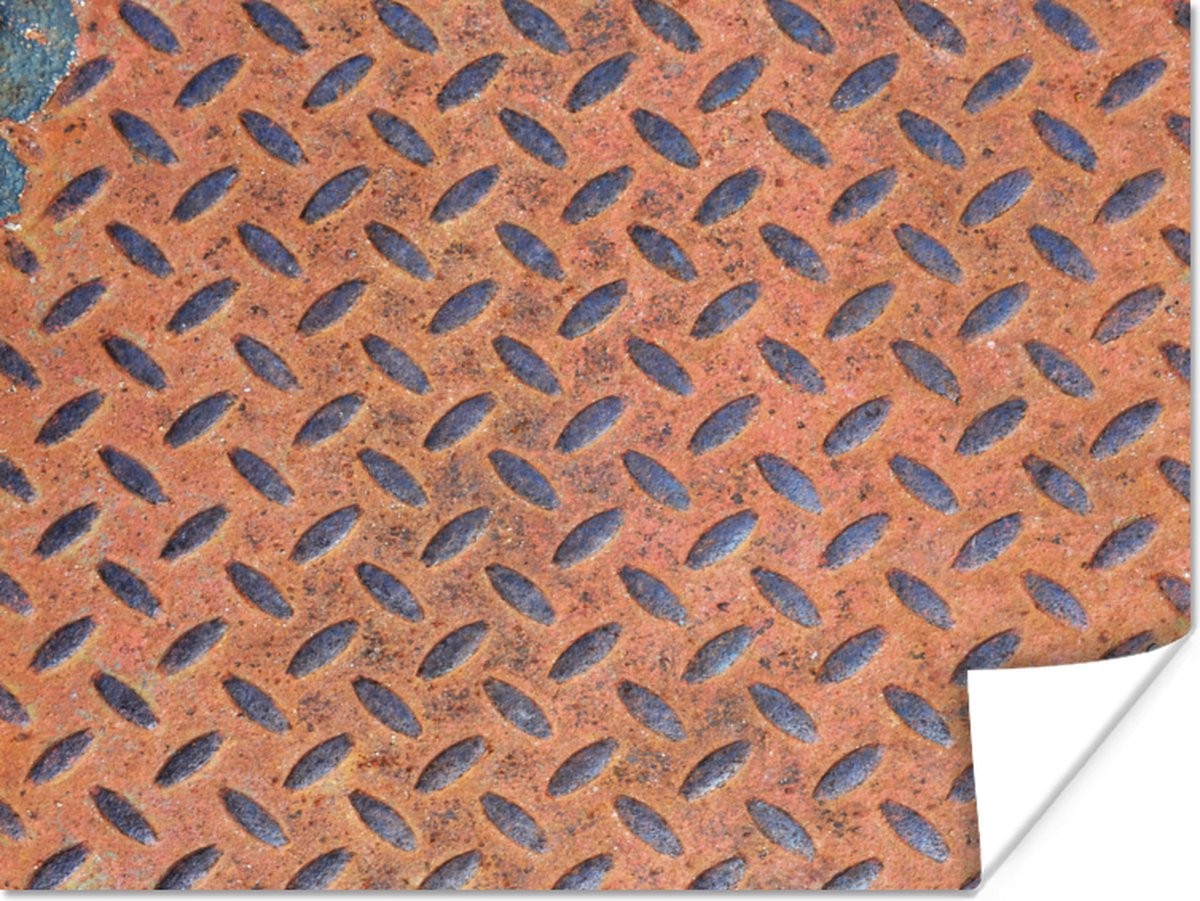 Poster Diamantplaat - Retro - Roest - 40x30 cm