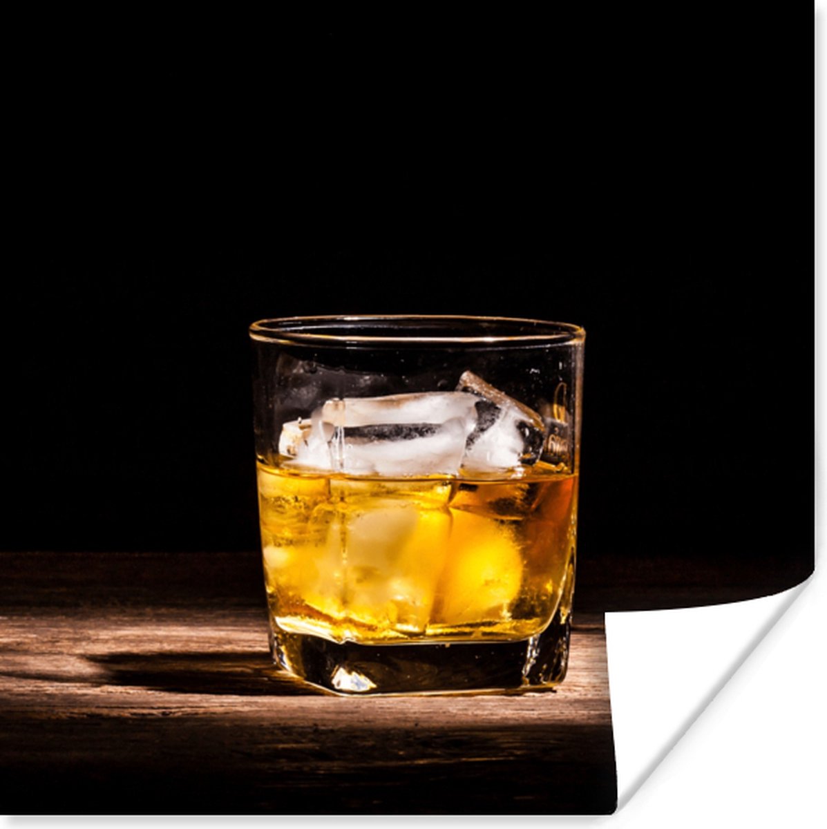 Poster Whiskey - Alcohol - Glas - 30x30 cm