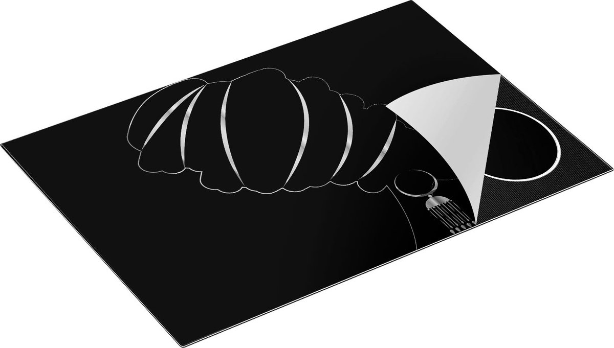 Chefcare Inductie Beschermer Afrikaanse Vrouw met Gouden Zwarte Tulband - Zwart Wit - 75x50 cm - Afdekplaat Inductie - Kookplaat Beschermer - Inductie Mat