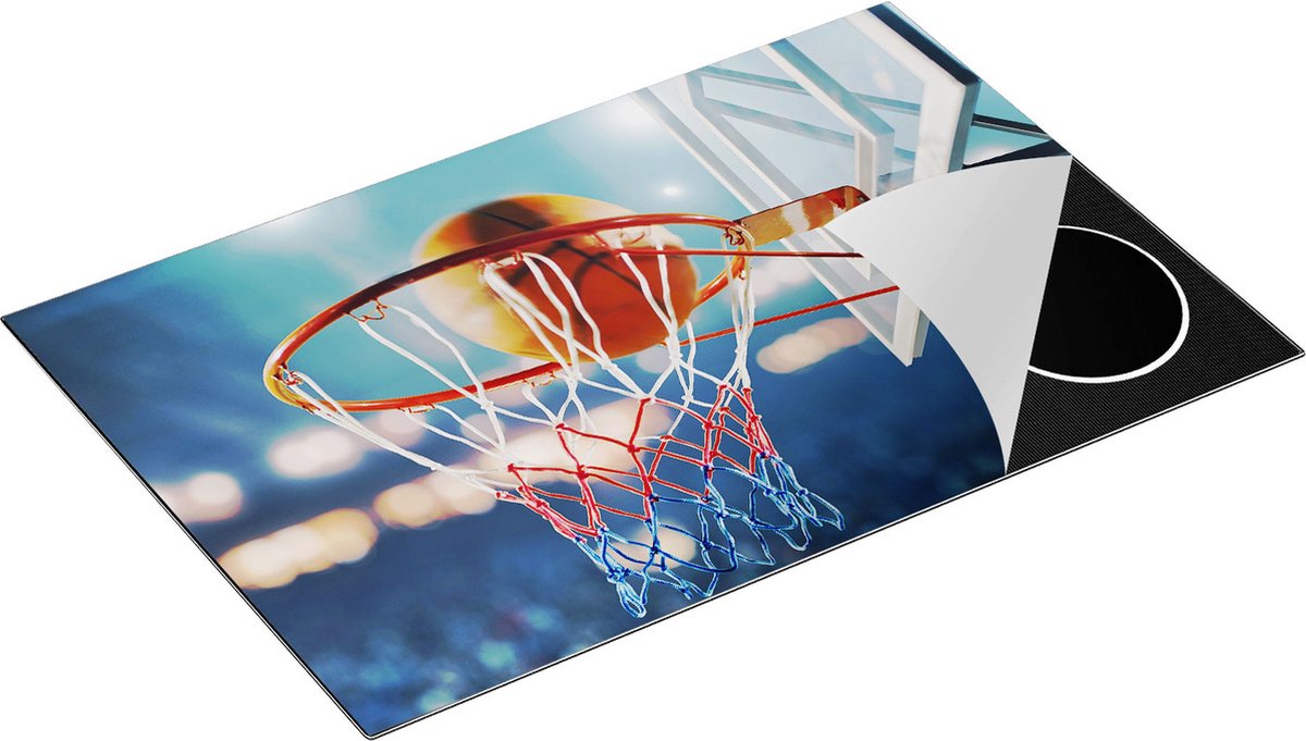 Chefcare Inductie Beschermer Basketbal in Ring - Hoepel - Bord - 81,2x52 cm - Afdekplaat Inductie - Kookplaat Beschermer - Inductie Mat