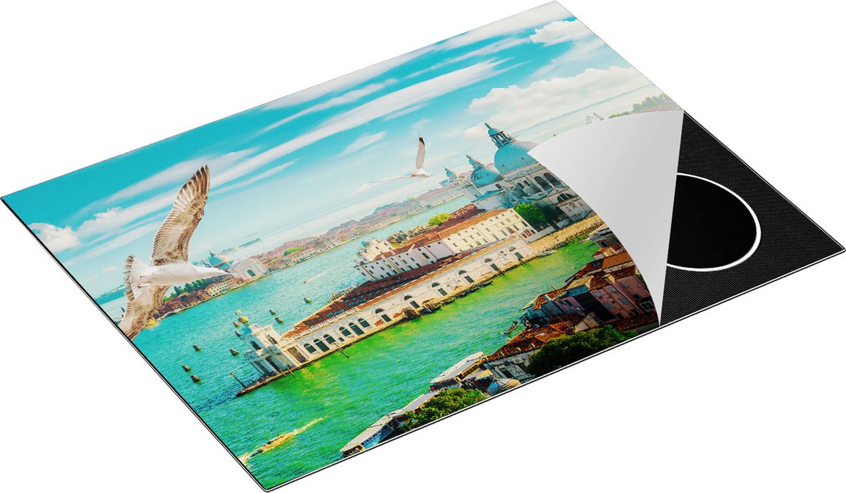 Chefcare Inductie Beschermer Venetië Stad vanuit Boven - 70x52 cm - Afdekplaat Inductie - Kookplaat Beschermer - Inductie Mat
