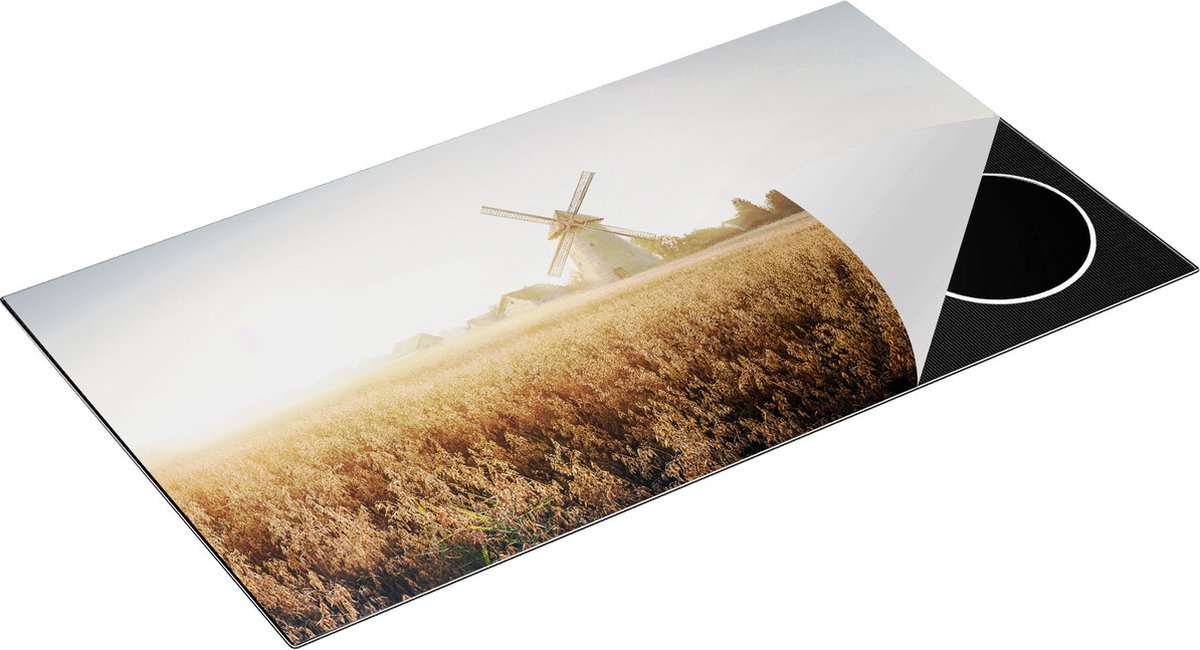 Chefcare Inductie Beschermer Windmolen in het Veld - 95x55 cm - Afdekplaat Inductie - Kookplaat Beschermer - Inductie Mat