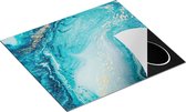 Chefcare Inductie Beschermer Abstracte Kunst Blauwe Oceaan - 60x55 cm - Afdekplaat Inductie - Kookplaat Beschermer - Inductie Mat