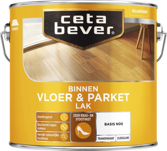 CetaBever Vloer- & Parketlak - Transparant Zijdeglans - Licht Walnoot 0521 - 2,5 liter