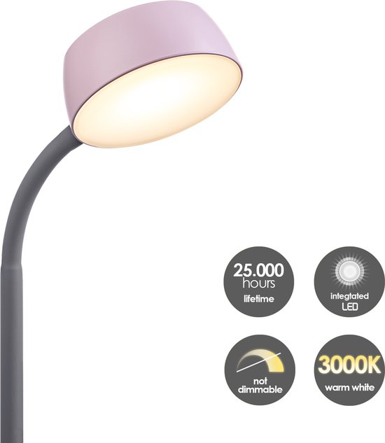Home Sweet Home - Moderne Led Bureaulamp College - verstelbare LED Leeslamp met schakelaar - Rose - 14/14/34cm - 5W 3000K 420lm - geschikt voor van Home Sweet Home — afbeelding 5