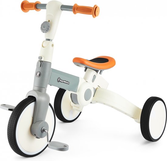 HyperMotion GRIJS loopfiets kinderfiets 2 jaar driewieler met duwstang  jongens kinder... | bol.com