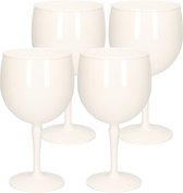 4x stuks onbreekbaar martini glas wit kunststof 40 cl/400 ml - Onbreekbare cocktailglazen
