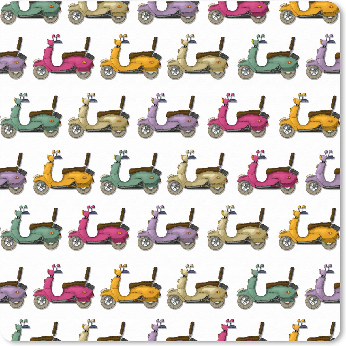 Muismat XXL 80x80 cm - Bureau onderlegger - Bureau mat Patroon - Tiener - Scooter - Reizen - Bureaumat - Gaming mousepad xl - Bureaulegger groot - Computer deskmat