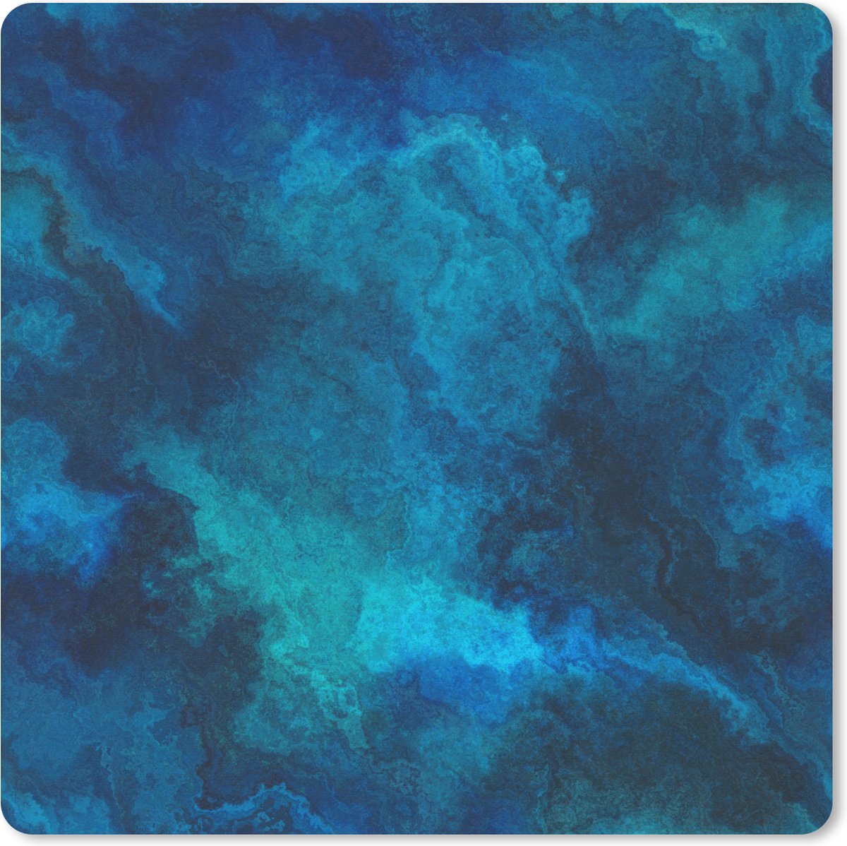 Muismat XXL 80x80 cm - Bureau onderlegger - Bureau mat Patroon - Verf - Abstract - Blauw - Bureaumat - Gaming mousepad xl - Bureaulegger groot - Computer deskmat