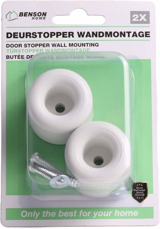 Benson Deurstopper Rond - Wand - 30 mm - Ø 40 mm - 2 stuks - Benson