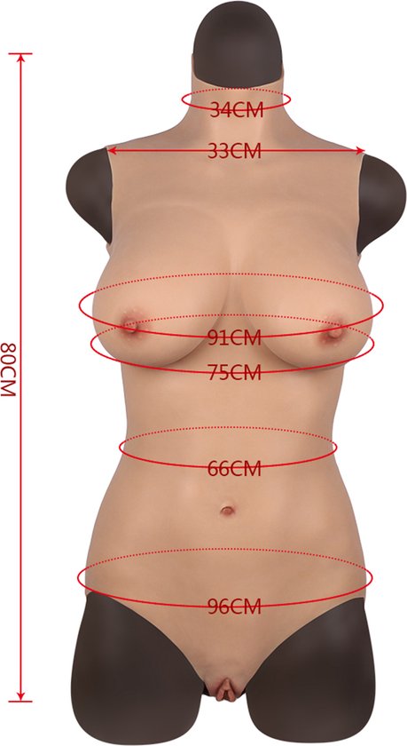 Body Intégral En Silicone Avec Seins C-G Cup Et Vagin - Pour Travesti/crossdressing - Taille L Neuf Avec étiquettes