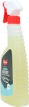 Spuitfles met gele Valma Insectfree reiniger. Verwijdert insectenresten van auto's, kunststof, glas, lak en chroom.