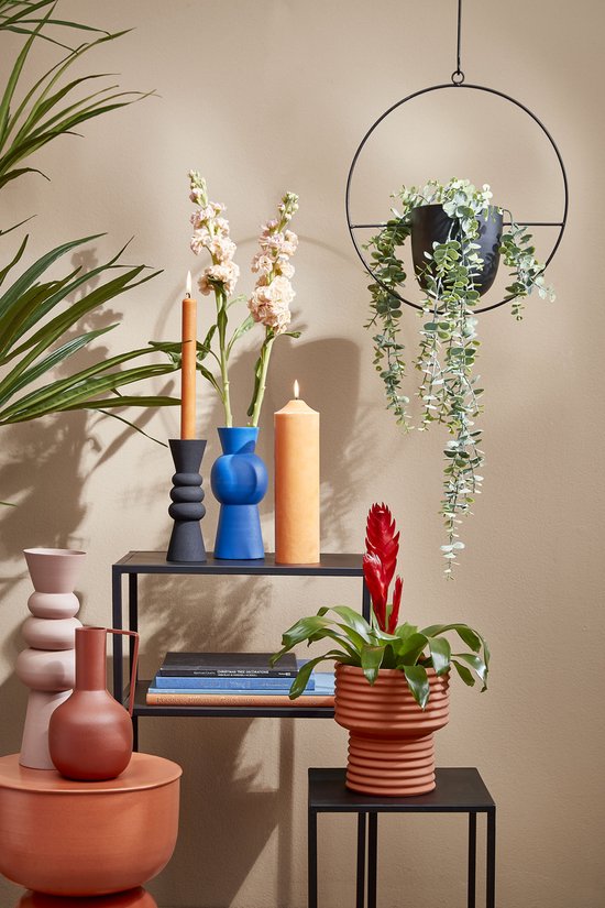 Mica Decorations Plantenpot - IJzer - industrieel zwart - L34 x W14 x H65 cm - Bloempot