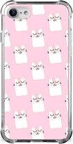 Telefoon Hoesje iPhone SE 2022/2020 | iPhone 8/7 Back Cover Siliconen Hoesje met transparante rand Sleeping Cats