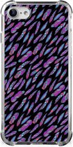 GSM Hoesje iPhone SE 2022/2020 | iPhone 8/7 Hoesje met Tekst met transparante rand Feathers Color