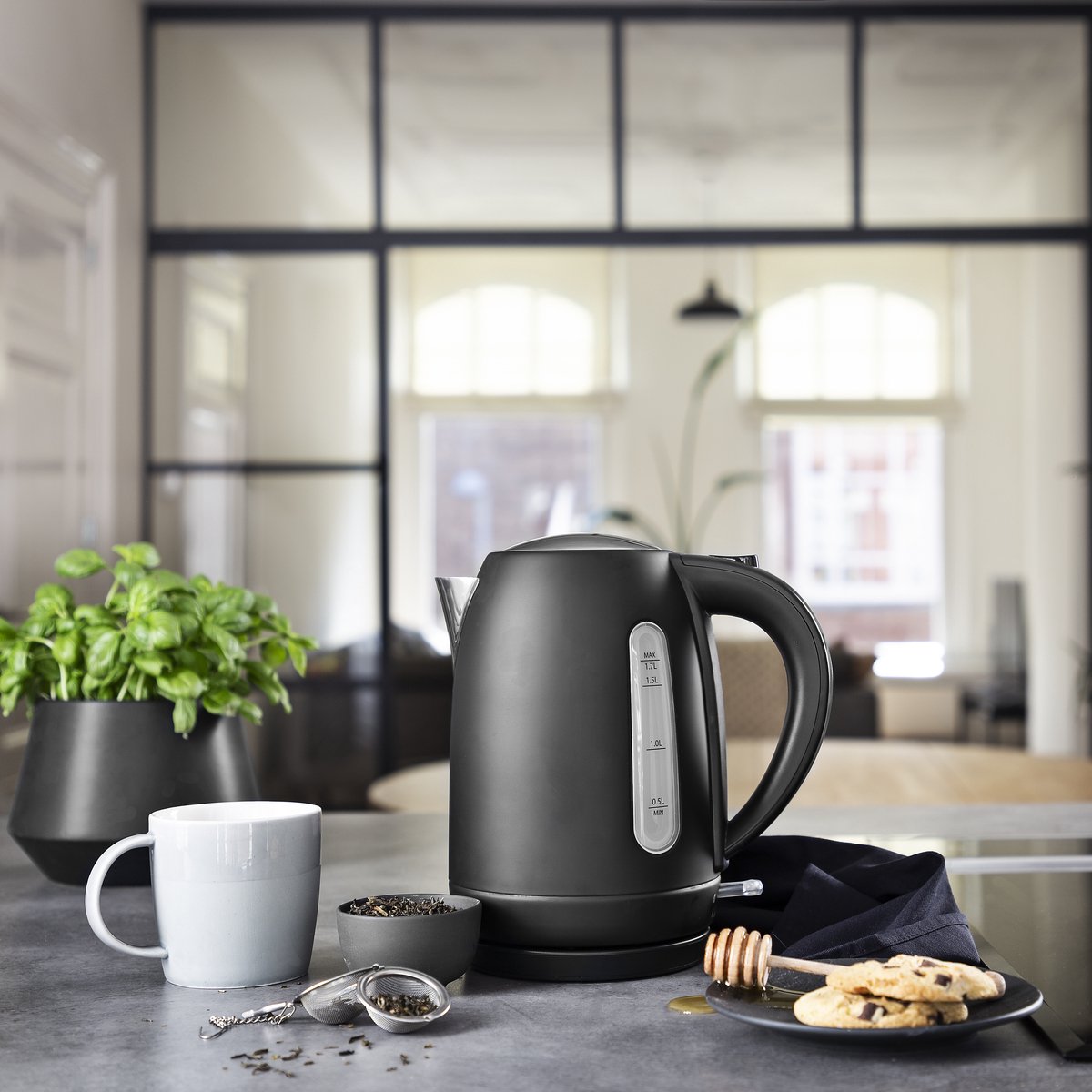 Princess Black Steel Jug Kettle 01.236032.01.001