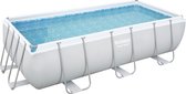 Bestway Power Steel - Opzetzwembad inclusief filterpomp en zwembadtrap - 404 x 201 x 100 cm - Rechthoekig