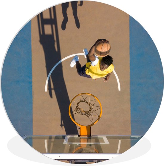 WallCircle - Wandcirkel ⌀ 60 - Sport - Basketbal - Net - Ronde schilderijen woonkamer - Wandbord rond - Muurdecoratie cirkel - Kamer decoratie binnen - Wanddecoratie muurcirkel - Woonaccessoires