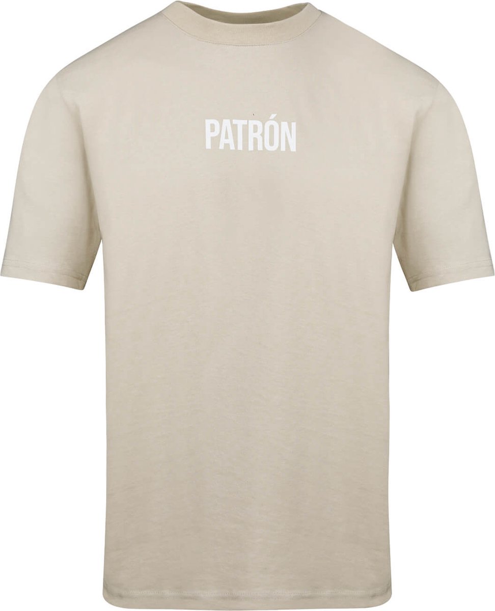 Patrón Wear - T-shirt - Oversized Brand T-shirt Beige/White - Maat XXL